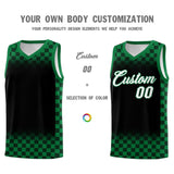 Custom Black Kelly Green Classic Plaid Pattern Sports Uniform Basketball Jersey