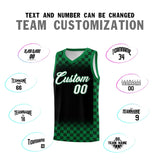 Custom Black Kelly Green Classic Plaid Pattern Sports Uniform Basketball Jersey