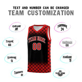 Custom Black Red Classic Plaid Pattern Sports Uniform Basketball Jersey