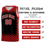 Custom Black Red Classic Plaid Pattern Sports Uniform Basketball Jersey