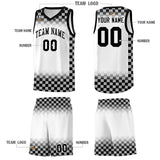 Custom White Black Classic Plaid Pattern Sports Uniform Basketball Jersey