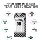 Custom White Black Classic Plaid Pattern Sports Uniform Basketball Jersey