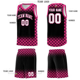 Custom Black Pink Classic Plaid Pattern Sports Uniform Basketball Jersey