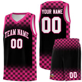 Custom Black Pink Classic Plaid Pattern Sports Uniform Basketball Jersey