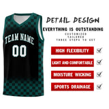 Custom Black Midnight Green Classic Plaid Pattern Sports Uniform Basketball Jersey