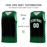 Custom Black Kelly Green Classic Plaid Pattern Sports Uniform Basketball Jersey