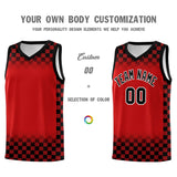 Custom Red Black Classic Plaid Pattern Sports Uniform Basketball Jersey