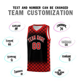 Custom Black Red Classic Plaid Pattern Sports Uniform Basketball Jersey