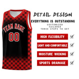 Custom Black Red Classic Plaid Pattern Sports Uniform Basketball Jersey