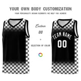 Custom Black White Classic Plaid Pattern Sports Uniform Basketball Jersey