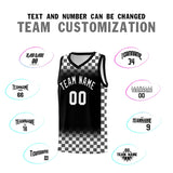 Custom Black White Classic Plaid Pattern Sports Uniform Basketball Jersey