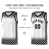 Custom White Black Classic Plaid Pattern Sports Uniform Basketball Jersey