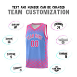 Custom Light Blue Pink Classic Plaid Pattern Sports Uniform Basketball Jersey