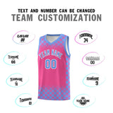 Custom Pink Light Blue Classic Plaid Pattern Sports Uniform Basketball Jersey