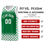 Custom Kelly Green White Classic Plaid Pattern Sports Uniform Basketball Jersey