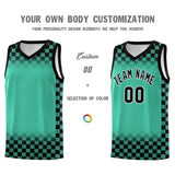 Custom Bright Green Black Classic Plaid Pattern Sports Uniform Basketball Jersey
