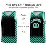 Custom Black Bright Green Classic Plaid Pattern Sports Uniform Basketball Jersey