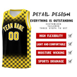 Custom Black Gold Classic Plaid Pattern Sports Uniform Basketball Jersey