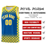 Custom Royal Gold Classic Plaid Pattern Sports Uniform Basketball Jersey
