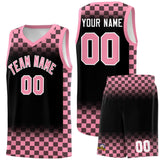 Custom Black Light Pink Classic Plaid Pattern Sports Uniform Basketball Jersey