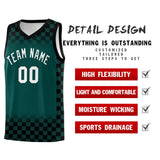 Custom Midnight Green Black Classic Plaid Pattern Sports Uniform Basketball Jersey