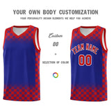 Custom Royal Red Classic Plaid Pattern Sports Uniform Basketball Jersey