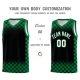 Custom Black Kelly Green Classic Plaid Pattern Sports Uniform Basketball Jersey