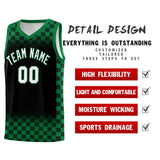 Custom Black Kelly Green Classic Plaid Pattern Sports Uniform Basketball Jersey