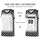 Custom White Black Classic Plaid Pattern Sports Uniform Basketball Jersey