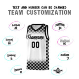 Custom White Black Classic Plaid Pattern Sports Uniform Basketball Jersey