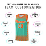 Custom Bright Green Orange Classic Plaid Pattern Sports Uniform Basketball Jersey