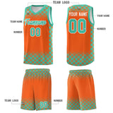 Custom Orange Bright Green Classic Plaid Pattern Sports Uniform Basketball Jersey