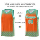 Custom Orange Bright Green Classic Plaid Pattern Sports Uniform Basketball Jersey