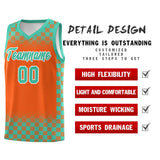 Custom Orange Bright Green Classic Plaid Pattern Sports Uniform Basketball Jersey