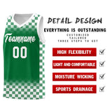 Custom Kelly Green White Classic Plaid Pattern Sports Uniform Basketball Jersey