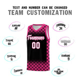 Custom Black Pink Classic Plaid Pattern Sports Uniform Basketball Jersey