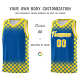 Custom Royal Gold Classic Plaid Pattern Sports Uniform Basketball Jersey