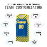Custom Royal Gold Classic Plaid Pattern Sports Uniform Basketball Jersey