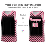 Custom Black Light Pink Classic Plaid Pattern Sports Uniform Basketball Jersey