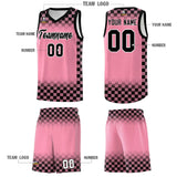 Custom Light Pink Black Classic Plaid Pattern Sports Uniform Basketball Jersey