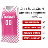 Custom Pink White Classic Plaid Pattern Sports Uniform Basketball Jersey