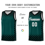 Custom Midnight Green Black Classic Plaid Pattern Sports Uniform Basketball Jersey