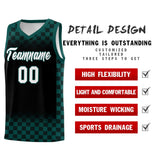 Custom Black Midnight Green Classic Plaid Pattern Sports Uniform Basketball Jersey