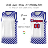 Custom White Royal Classic Plaid Pattern Sports Uniform Basketball Jersey