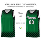 Custom Kelly Green Black Classic Plaid Pattern Sports Uniform Basketball Jersey