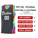 Custom Dark Gray Side Flame Pattern Fashion Sports Uniform Basketball Jersey