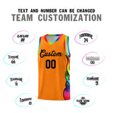 Custom Orange Side Flame Pattern Fashion Sports Uniform Basketball Jersey