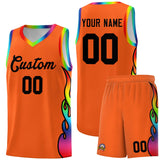 Custom Texas Orange Side Flame Pattern Fashion Sports Uniform Basketball Jersey