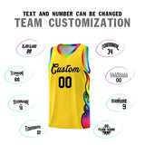 Custom Gold Side Flame Pattern Fashion Sports Uniform Basketball Jersey