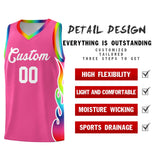 Custom Pink Side Flame Pattern Fashion Sports Uniform Basketball Jersey